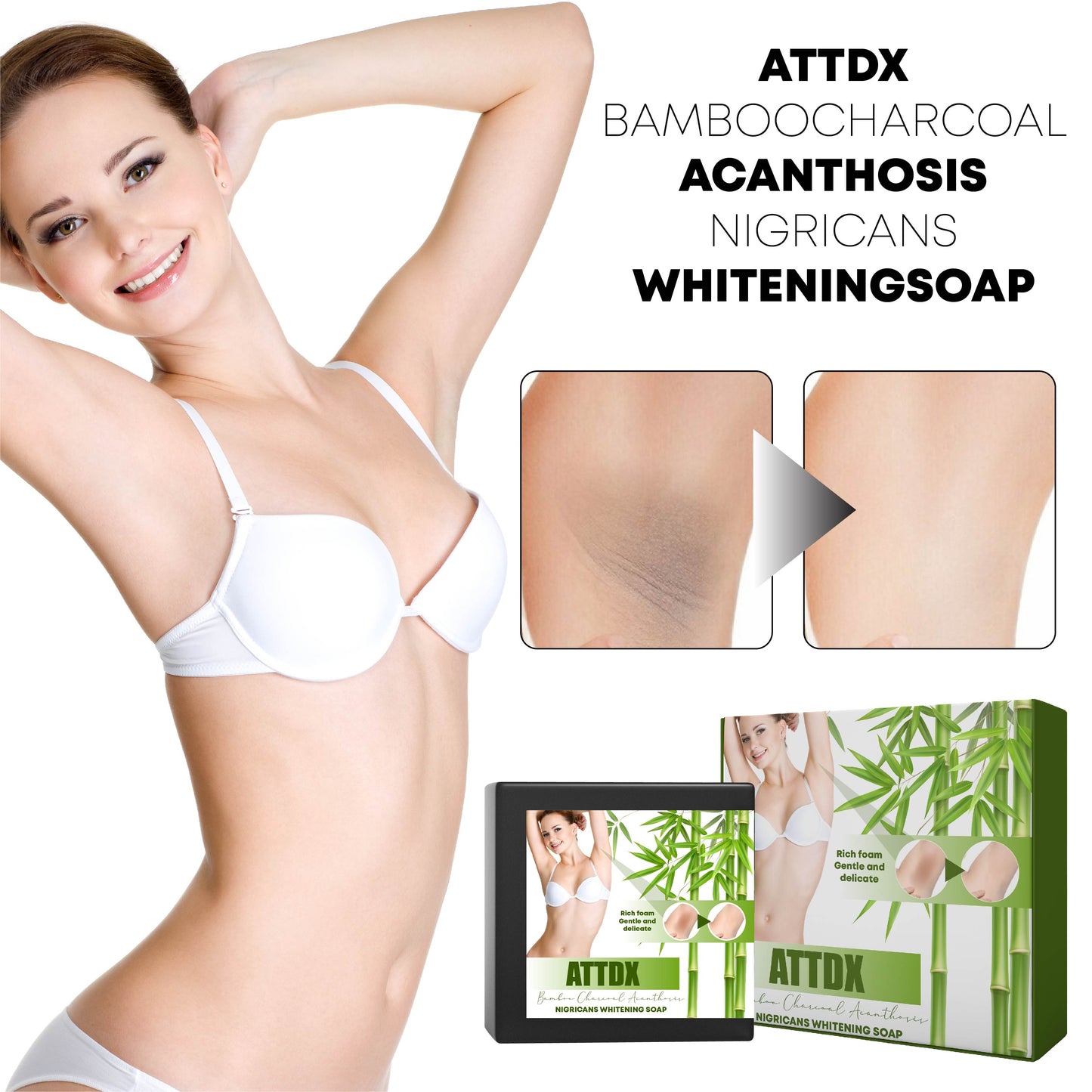 ATTDX BambooCharcoal Acanthosis Nigricans WhiteningSoap